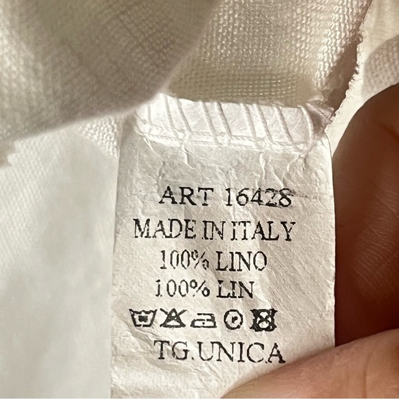 Aritzia Wilfred Lin Boheme 100% Linen Cream Babydoll Dress Tiered Eyelet Sz Med - Picture 2 of 11